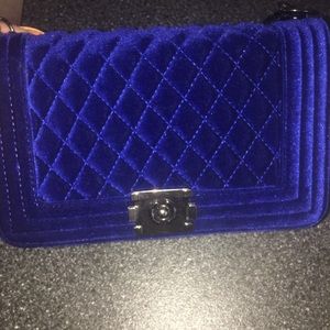 Blue velvet purse